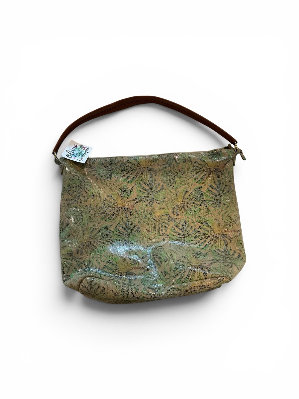NWT Olivia Rose Boutique Hawaiian Metallic Tropical Shoulder Bag
